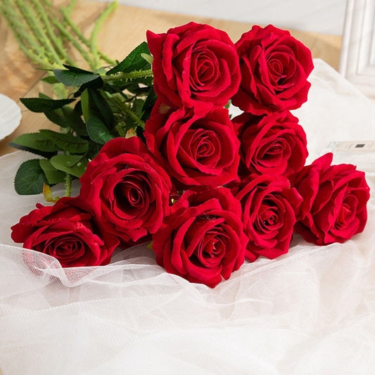 Artificial Red Rose Flowers